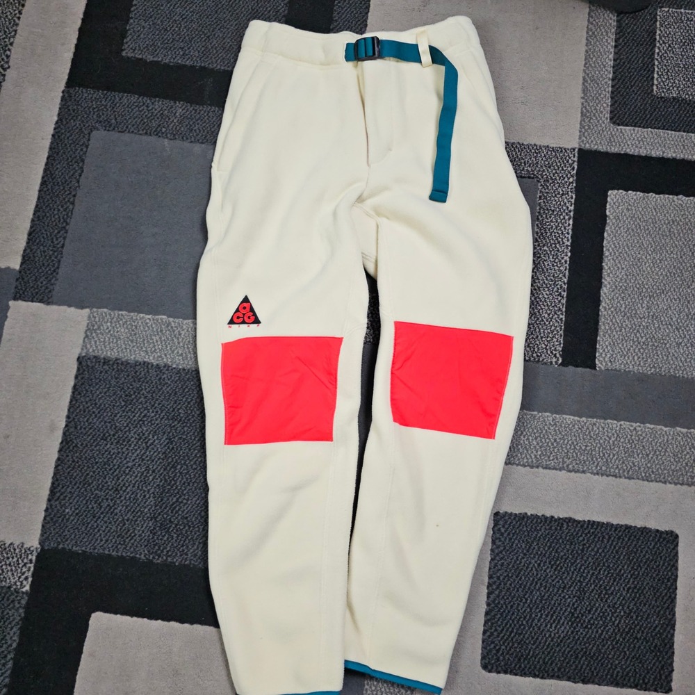 Nike Lab ACG Fleece Pants Mens Small Cream AJ2014-258 Excellent
